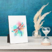 水色の背景に赤いトンボ フォトプラーク (側面)