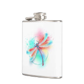 水色の背景に赤いトンボ フラスク (左)