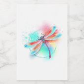 水色の背景に赤いトンボ フードラベル (シングルラベル)