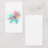 水色の背景に赤いトンボ プレイスカード (正面/裏面)