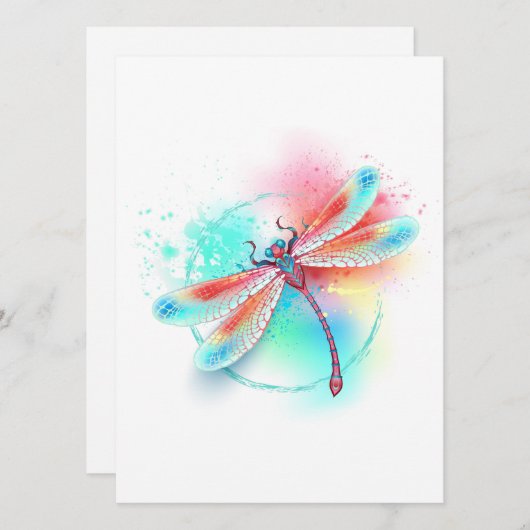 水色の背景に赤いトンボ プログラム (正面/裏面)