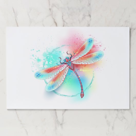 水色の背景に赤いトンボ ペーパーパッド (正面)