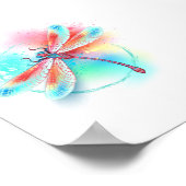 水色の背景に赤いトンボ ポスター (角)