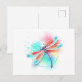 水色の背景に赤いトンボ ポストカード (正面/裏面)