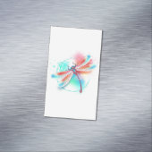 水色の背景に赤いトンボ マグネット名刺 (インサイチュ)