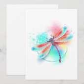 水色の背景に赤いトンボ メニュー (正面/裏面)