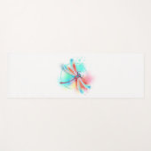 水色の背景に赤いトンボ ヨガマット (正面(横))