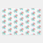 水色の背景に赤いトンボ ラッピングペーパーシート (正面)