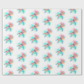 水色の背景に赤いトンボ ラッピングペーパー (フラット)