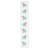 水色の背景に赤いトンボ ロングテーブルランナー (正面)