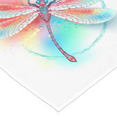 水色の背景に赤いトンボ ロングテーブルランナー (コーナー)