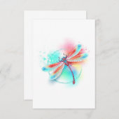 水色の背景に赤いトンボ 出欠カード (正面/裏面)