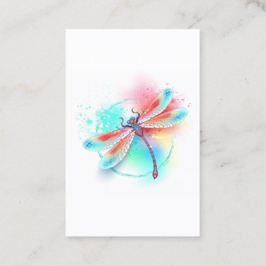 水色の背景に赤いトンボ 割引カード (正面)