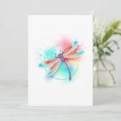 水色の背景に赤いトンボ 招待状 (スタンド正面)