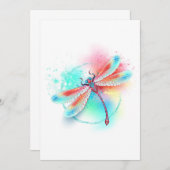 水色の背景に赤いトンボ 案内状 (正面/裏面)