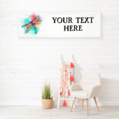 水色の背景に赤いトンボ 横断幕 (インサイチュ)