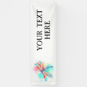 水色の背景に赤いトンボ 横断幕 (縦)