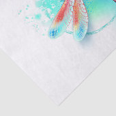 水色の背景に赤いトンボ 薄葉紙 (詳細)