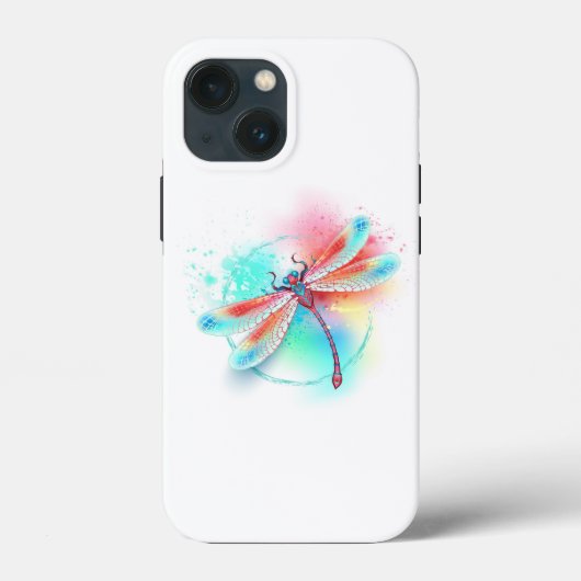 水色の背景に赤いトンボ Case-Mate iPhoneケース (裏面)