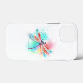 水色の背景に赤いトンボ Case-Mate iPhoneケース (裏面 (横))