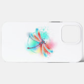 水色の背景に赤いトンボ Case-Mate iPhoneケース (裏面 (横))