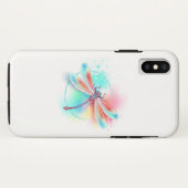 水色の背景に赤いトンボ Case-Mate iPhoneケース (裏面(横))