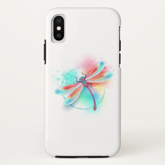 水色の背景に赤いトンボ Case-Mate iPhoneケース (裏面)