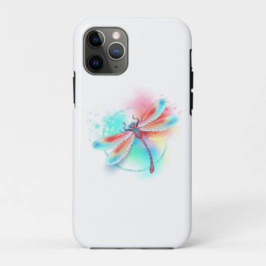 水色の背景に赤いトンボ Case-Mate iPhoneケース (裏面)