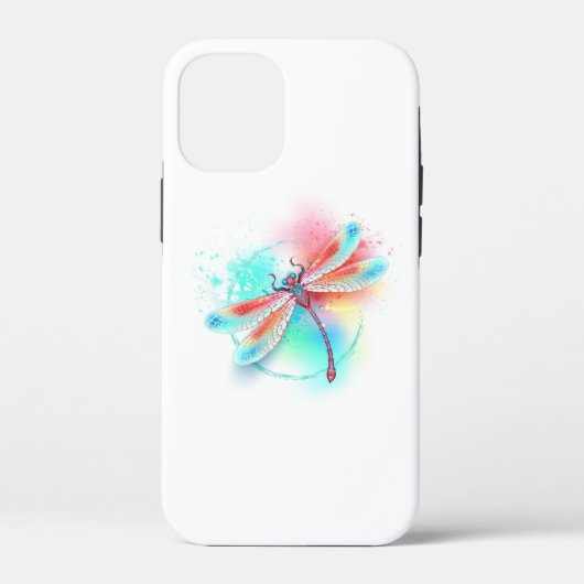 水色の背景に赤いトンボ Case-Mate iPhoneケース (裏面)