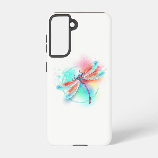 水色の背景に赤いトンボ SAMSUNG GALAXYケース (裏面)