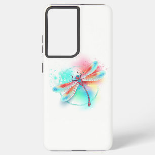 水色の背景に赤いトンボ SAMSUNG GALAXY S21+ケース