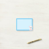 水色の背景の可愛いホッキョクグマのキャラクター ポストイット (デスク上)