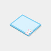 水色の背景の可愛いホッキョクグマのキャラクター ポストイット (アングル)