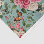 水色の背景を織った牡丹 薄葉紙 (詳細)