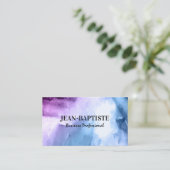 水色の背景（紫） 名刺 (スタンド正面)