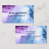 水色の背景（紫） 名刺 (正面/裏面)