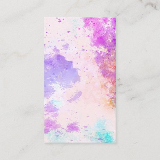 水色の背絵を描景 | クリエイティブ芸術的 名刺 (裏面)