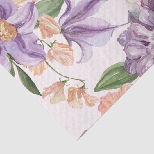 水色の花と蝶のデコページ 薄葉紙 (詳細)