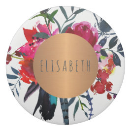 水色の花と銅円あなたの名前 消しゴム