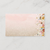 水色の花のベビー開花赤ちゃんシャワーdiape エンクロージャーカード (裏面)