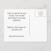 水色の花の住所の変更ポストカード 案内ポストカード (裏面)