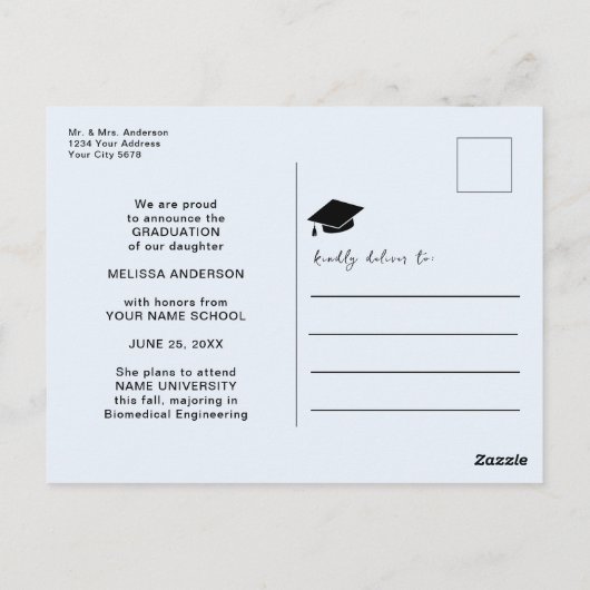 水色の花の写真院号発表会 ポストカード (裏面)