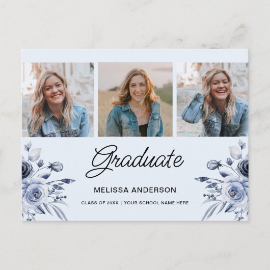 水色の花の写真院号発表会 ポストカード (正面)