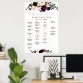 水色の花の座席表（アルファベット） ポスター (ホームオフィス)