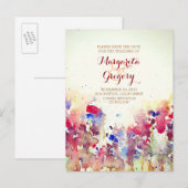 水色の花は日付はがきを保存 案内ポストカード (正面/裏面)