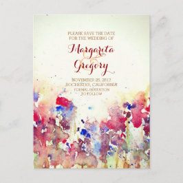 水色の花は日付はがきを保存 案内ポストカード