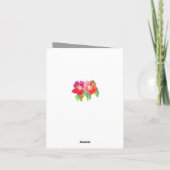 水色の花グレー白結婚の感謝 サンキューカード (裏面)