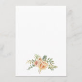 水色の花ブライダルシャワービンゴゲームカード エンクロージャーカード (裏面)