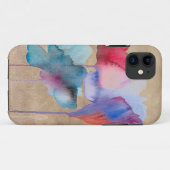 水色の花モダンフローラ青と赤 Case-Mate iPhoneケース (裏面(横))