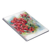 水色の花レッドアップルクインズ開花イラストレーター ノートブック (右側)